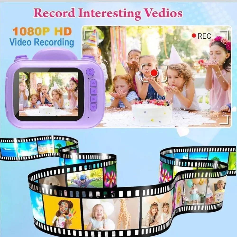 Kids Camera Instant Print, 3.5'' Kids Digital Camera Instant with 1080P HD Photo
